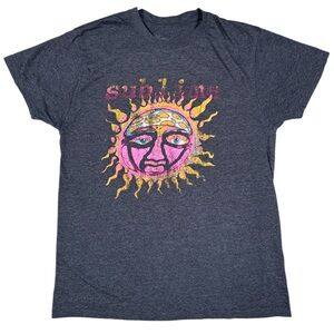 Sublime Graphic Ladies Short Sleeve Gray Tee Shirt Size Large